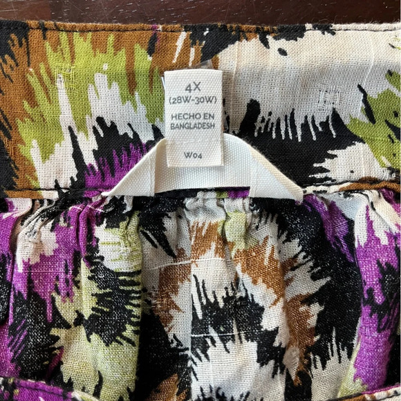 Terra & Sky Square Neck Peasant Multi Colored Pullover Top Flutter Sleeves, 4X - Picture 8 of 10